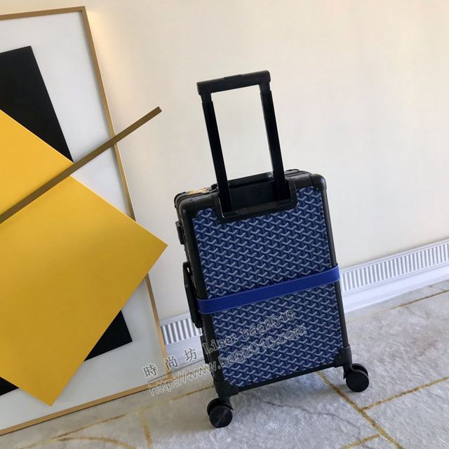 Goyard行李箱 90048 戈雅拉杆箱 標誌性的印花圖案配鋁框 復古形拉箱 20寸登機箱xzx1211